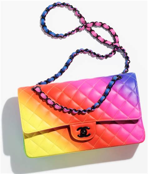 chanel bag with flowers|chanel rainbow flap bag.